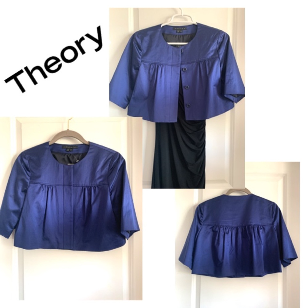 NWT THEORY Cropped Shoulder Capelet Jacket (S/P)